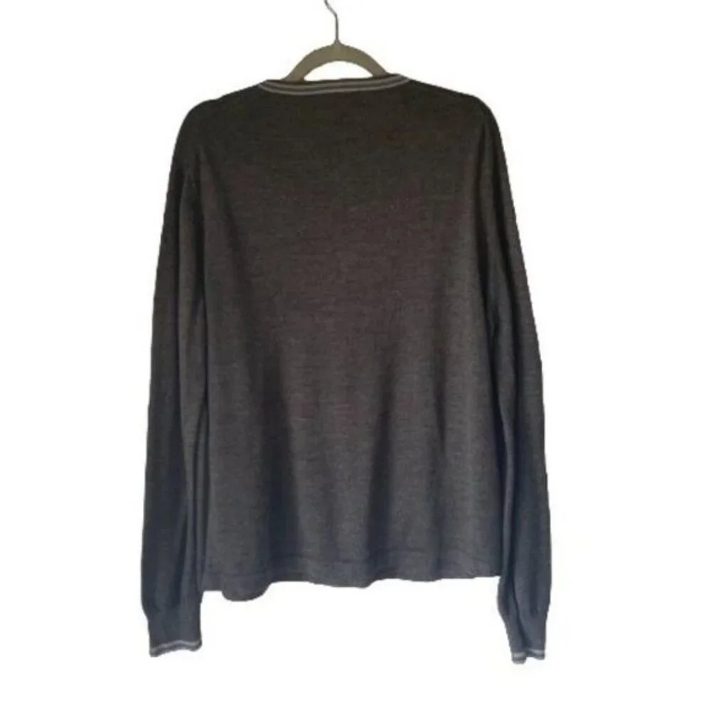 Men's Toscano V neck Long Sleeve Shirt Cuffs Ribbing Hem Large‎